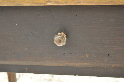 Antique French Country Primitive Black Distress Painted 1 Drawer Desk Work Table