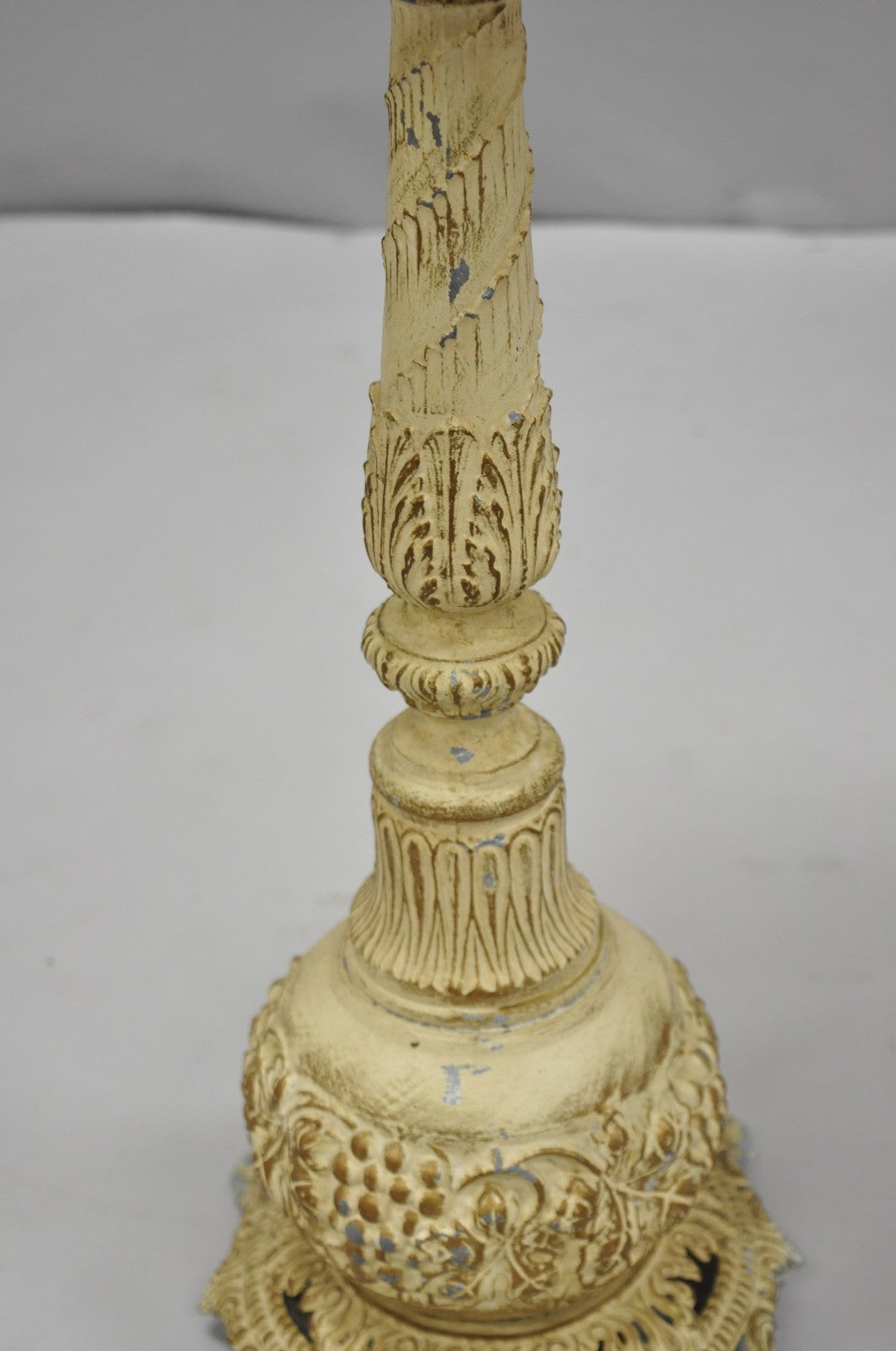 Vintage Hollywood Regency Small Metal Pedestal Marble Top Drinks Side Table Pair