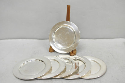 Vintage Oneida Mid Century Modern 6" Silver Plated Bread Dessert Plate, Set of 6