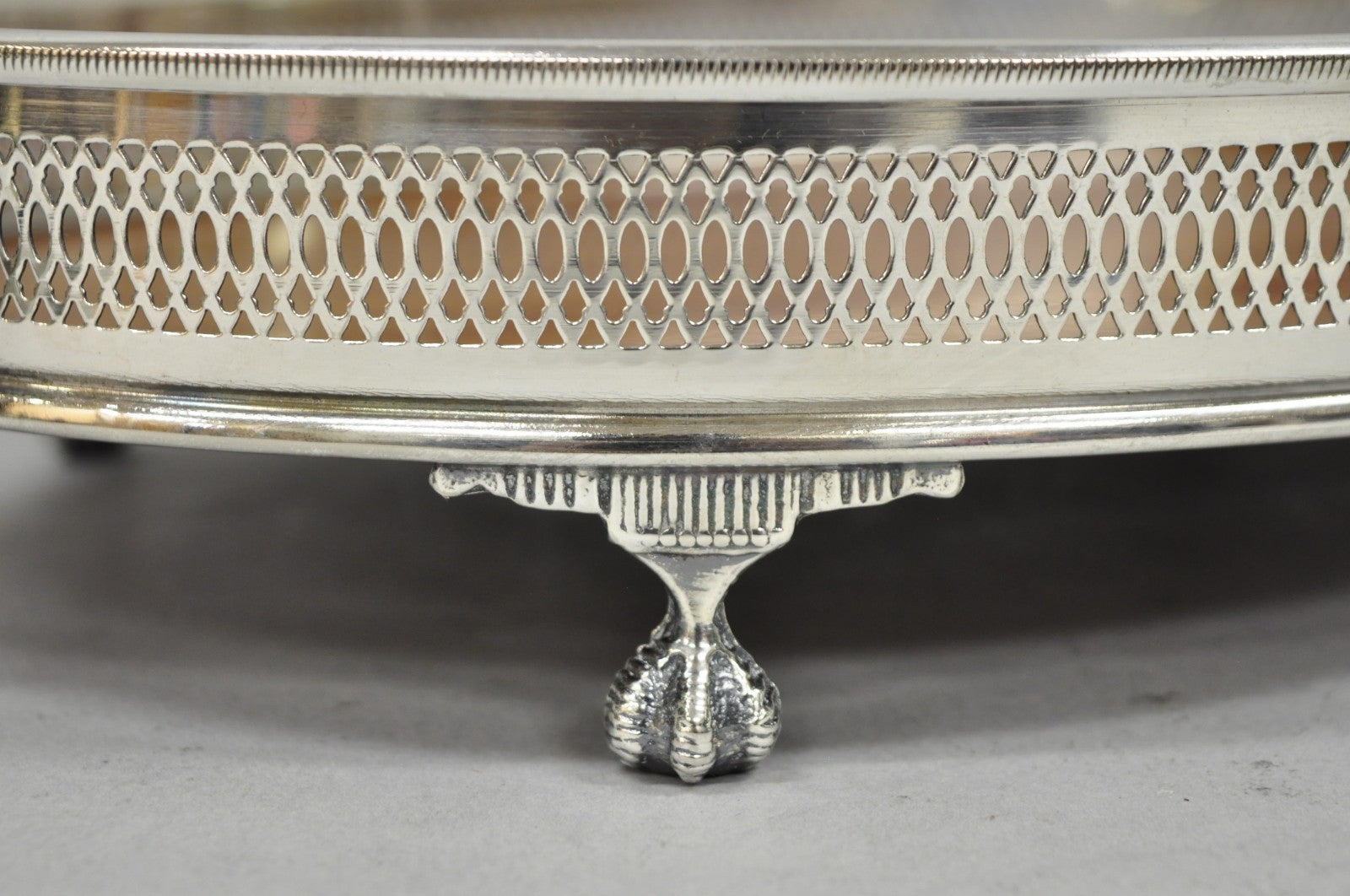 Vintage Eales of Sheffield Mid Century Modern Silver Plate Oval Formica Bar Tray