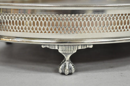Vintage Eales of Sheffield Mid Century Modern Silver Plate Oval Formica Bar Tray