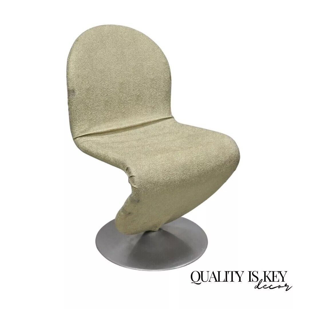 Vintage Verner Panton 1-2-3 System Fritz Hansen Mid Century Gold Dining Chair