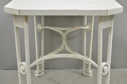 Antique Gothic Renaissance Wrought Iron Stretcher Base Potting Side Table (B)