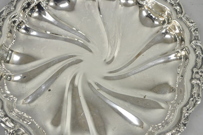Vintage Victorian Silver Plated "Rose Basket" Round Shallow Serving Platter