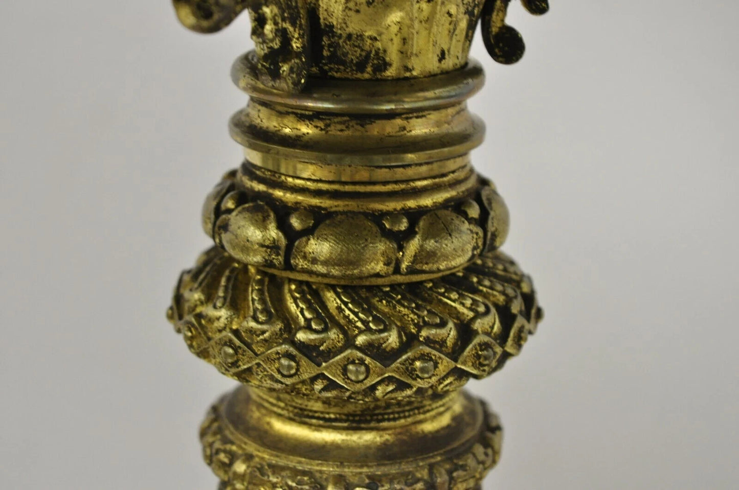 Antique French Empire Bronze Figural Swans Paw Foot Pedestal Base Low Side Table
