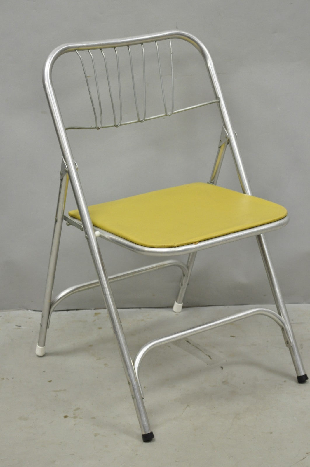 Vintage Mid Century Modern Aluminum Folding Dining Chairs by Airlite - Set of 4