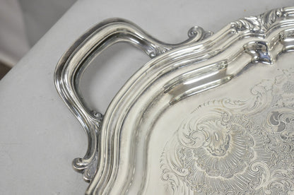 Antique Reed & Barton Winthrop Silver Plated Victorian Bar Serving Platter Tray