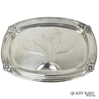 Vintage 1847 Rogers Bros Daffodil 9910 Silver Plated Meat Serving Platter Tray