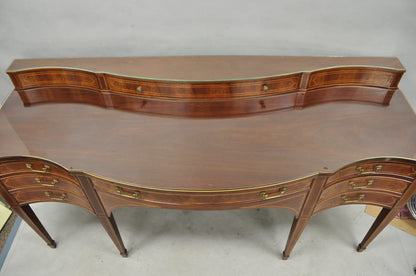 Vintage Hepplewhite Sheraton Mahogany Serpentine Buffet Sideboard attr. Baker