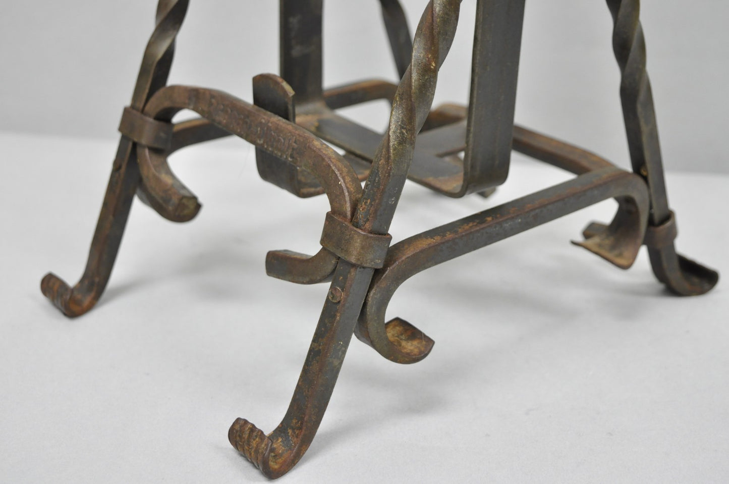 Antique German Arts & Crafts Wrought Iron Asbach Uralt 3 L Brandy Pourer Server