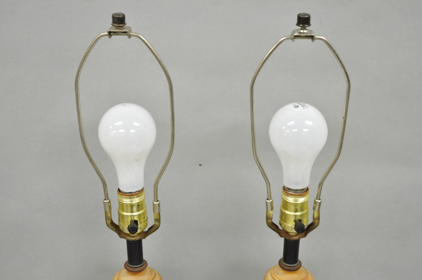 Vintage Regency Style European Old World Map Wrapped Cylinder Table Lamps - Pair