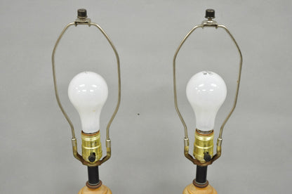 Vintage Regency Style European Old World Map Wrapped Cylinder Table Lamps - Pair