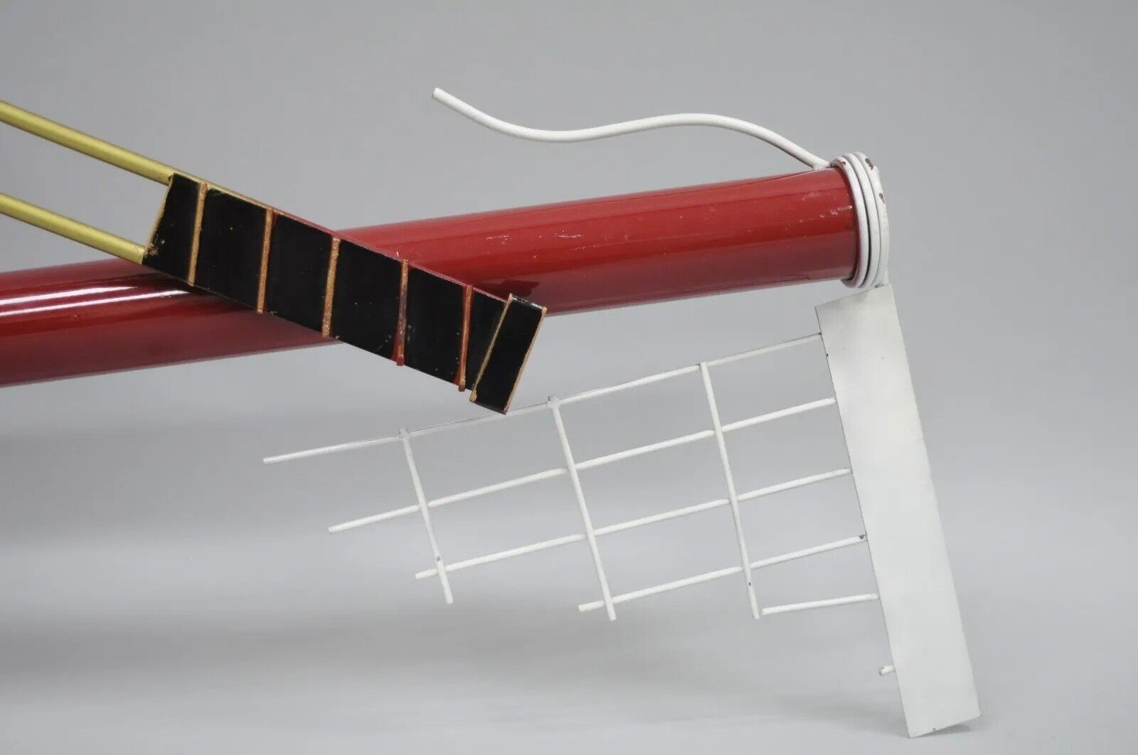 Curtis Jere Modern Pop Art 1988 Red Metal Tennis Racquet and Ball Wall Sculpture