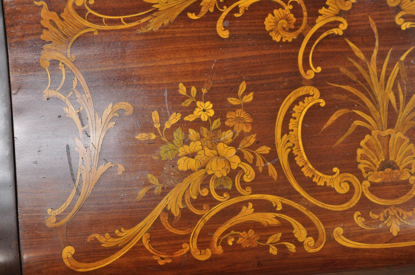 Antique French Louis XV Style Marquetry Inlaid Drop Front Ladies Writing Desk