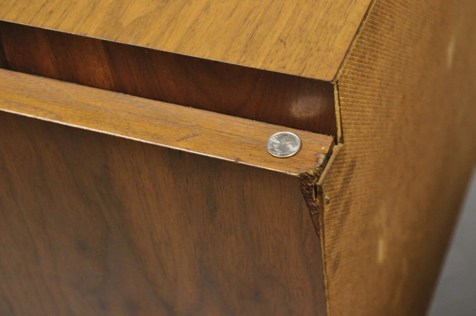Vintage Mid Century Modern Sculpted Walnut Nightstand Cabinets by Tobago - Pair