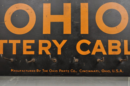 Antique Ohio Battery Cables Tin Metal Black & Orange Store Parts Display