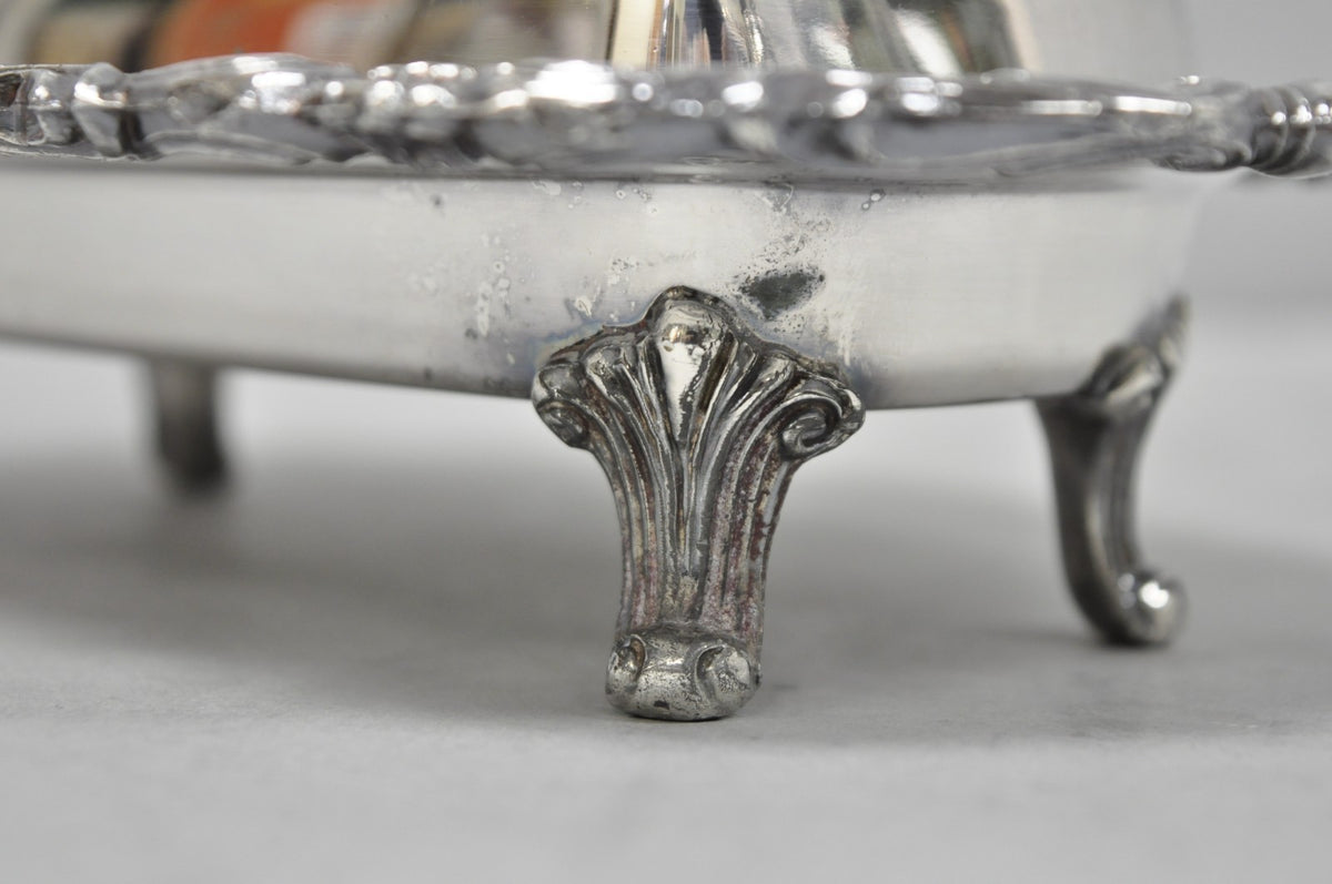 Vintage FB Rogers 1959 Victorian Silver Plated Footed Covered Butter Dish