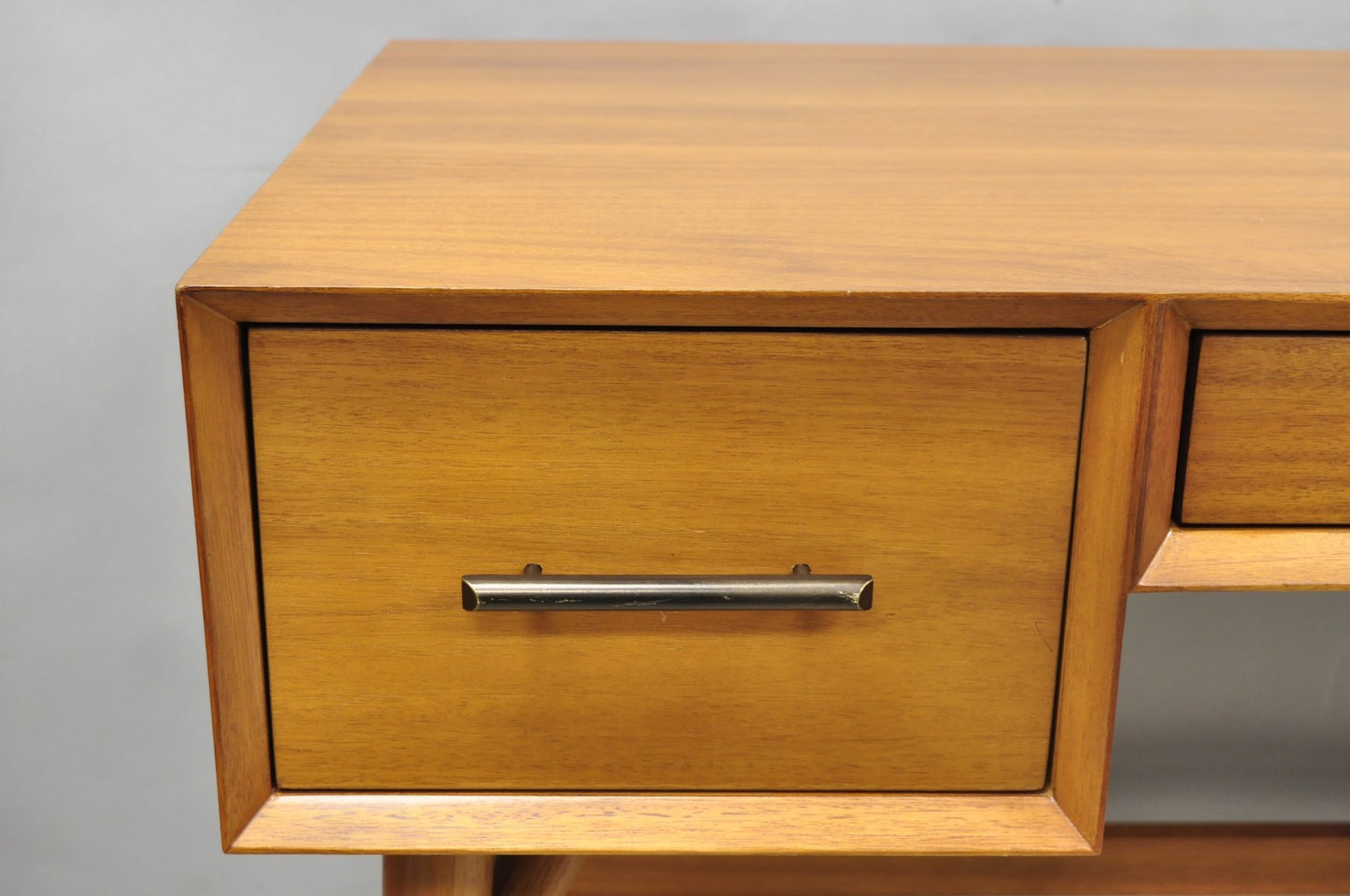 West Elm Williams Sonoma Mid Century Modern Acacia Teak Wood Style Writing Desk
