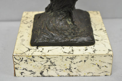 Vintage Mid Century Modern Bronze Nude Woman Sculpture Figure Signed "A RISI"