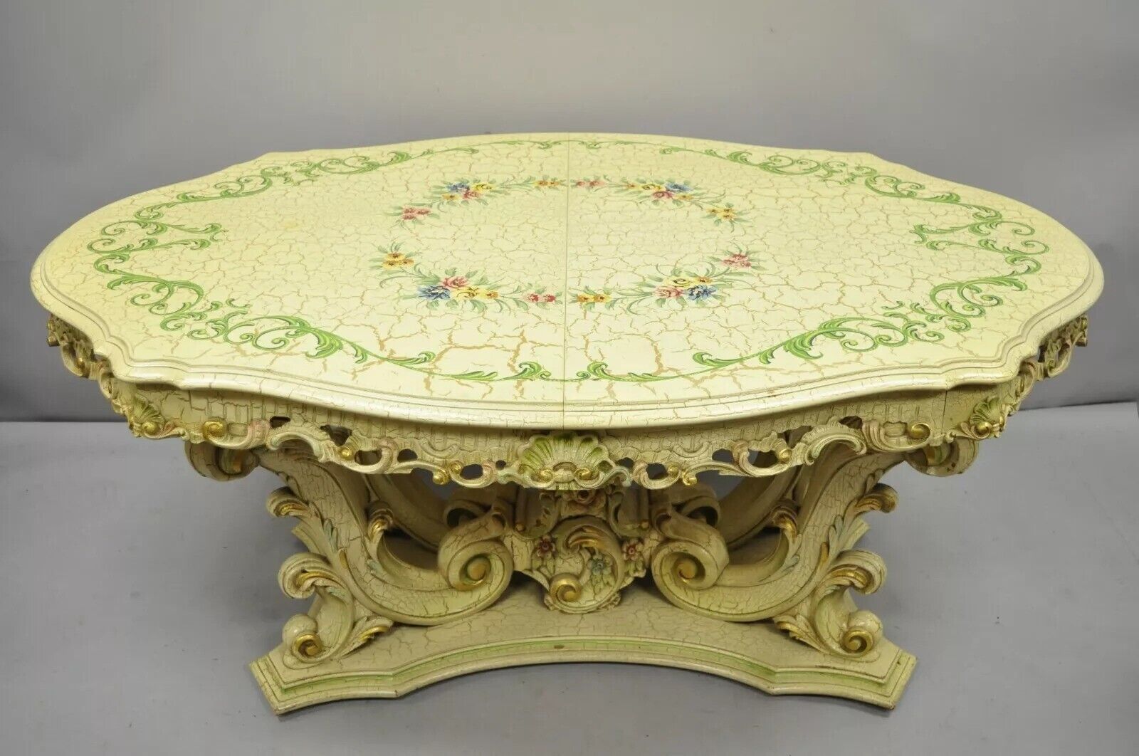 Silik Style Italian Baroque Rococo Dining Room Set by John Turano & Sons - 7 Pcs