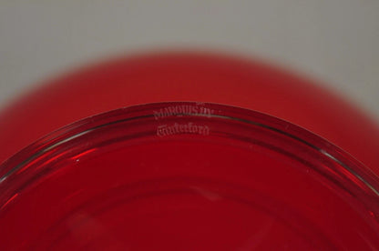 Vintage Marquis Waterford Red 8" Tango Footed Mid Century Modern Glass Bowl