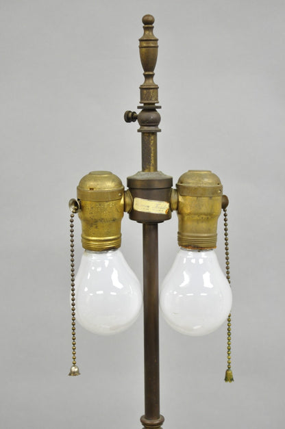 Antique Warren Kessler French Empire Crystal Glass Corinthian Column Table Lamp