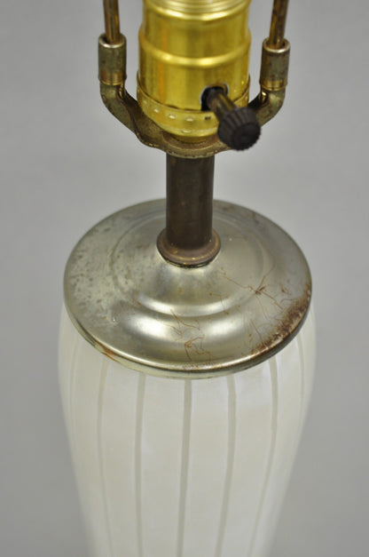 Vintage Italian Mid Century Modern Tapered Glass Art Deco Table Lamp