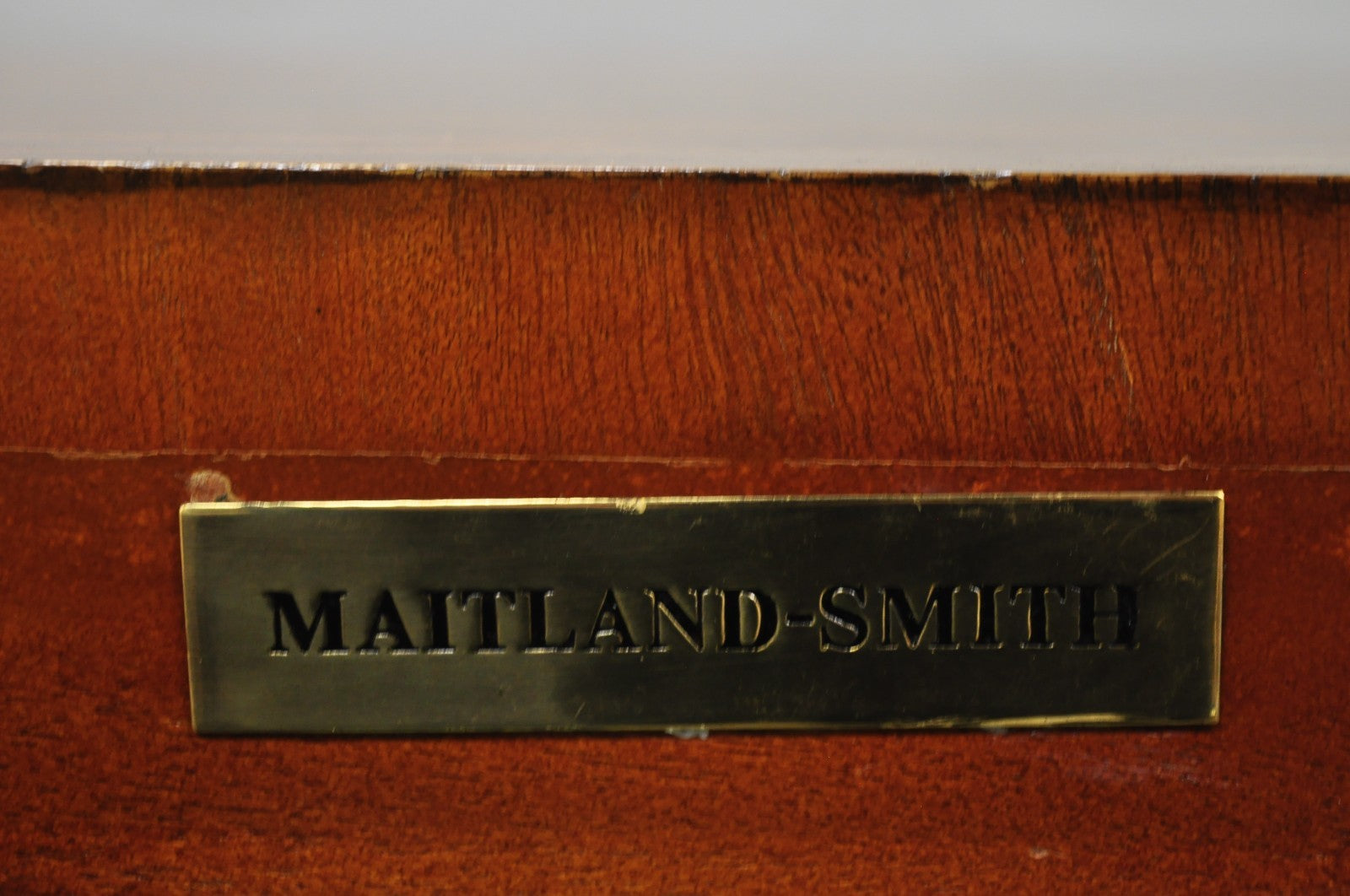 Maitland Smith French Empire Regency Style Mahogany Console Table Bookcase Curio