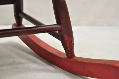 Antique American Primitive Spindle Back Small Child's Rocker Rocking Chair