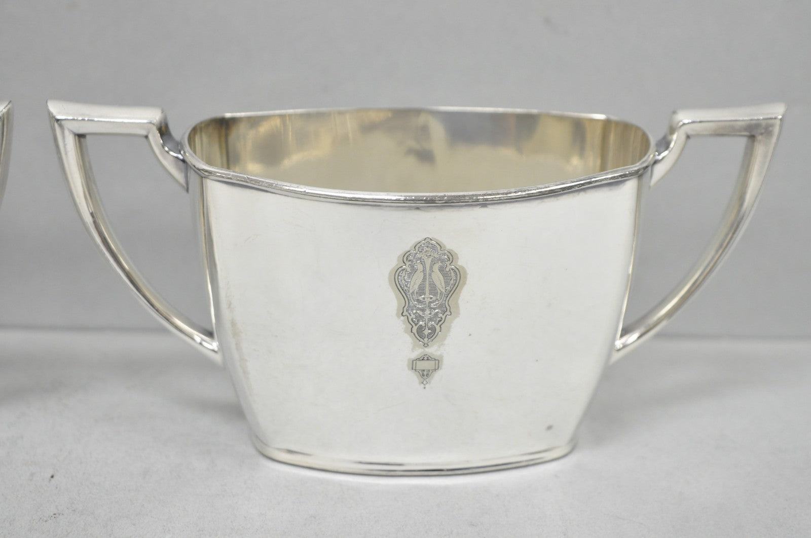 Antique Community Silver Plated Art Deco Birds of Paradise Tea Service Set 3 Pcs