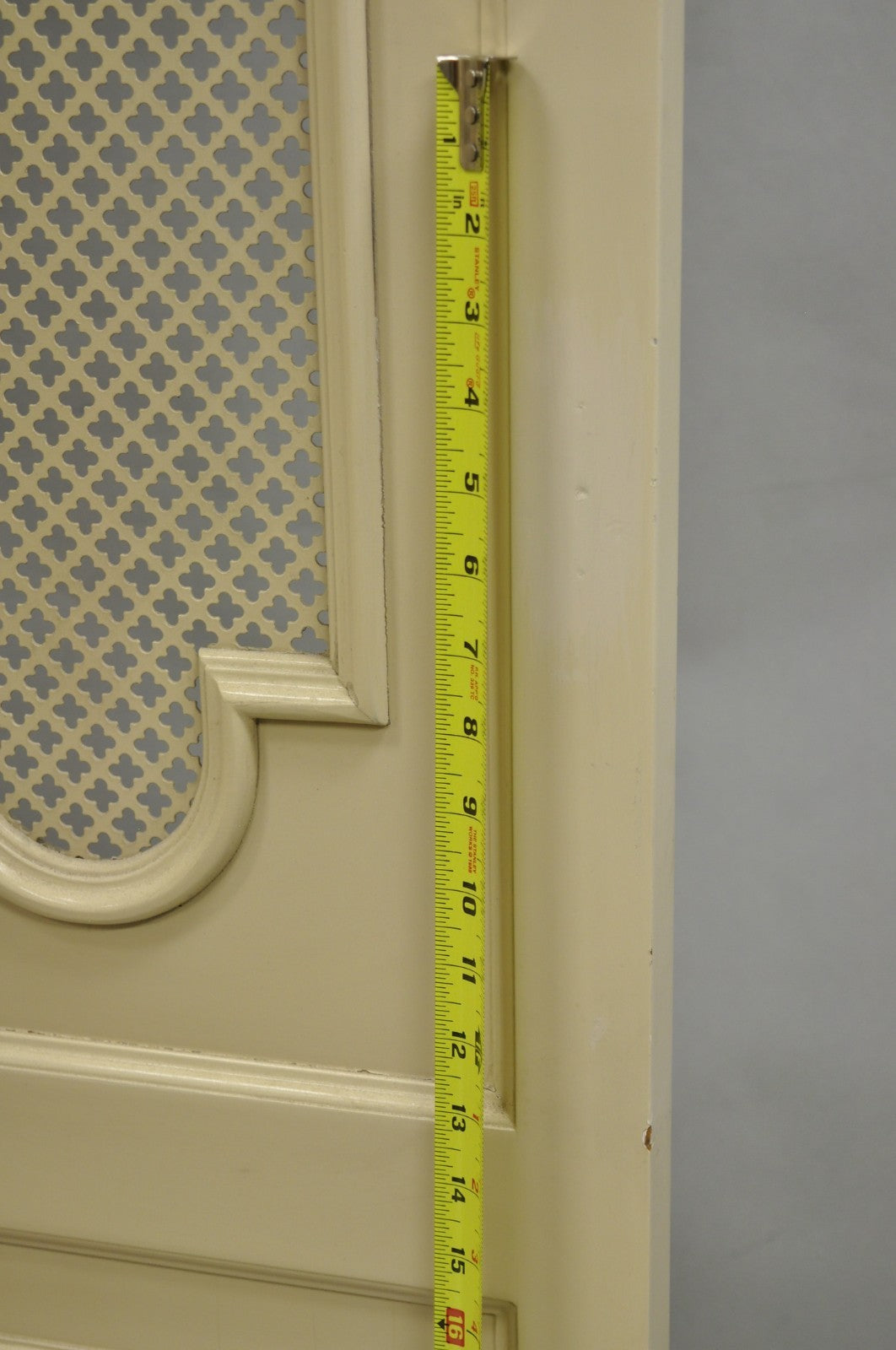 Vintage Lrg Hollywood Regency 92" Tall 6 Panel Bone Lacquer Room Divider Screen