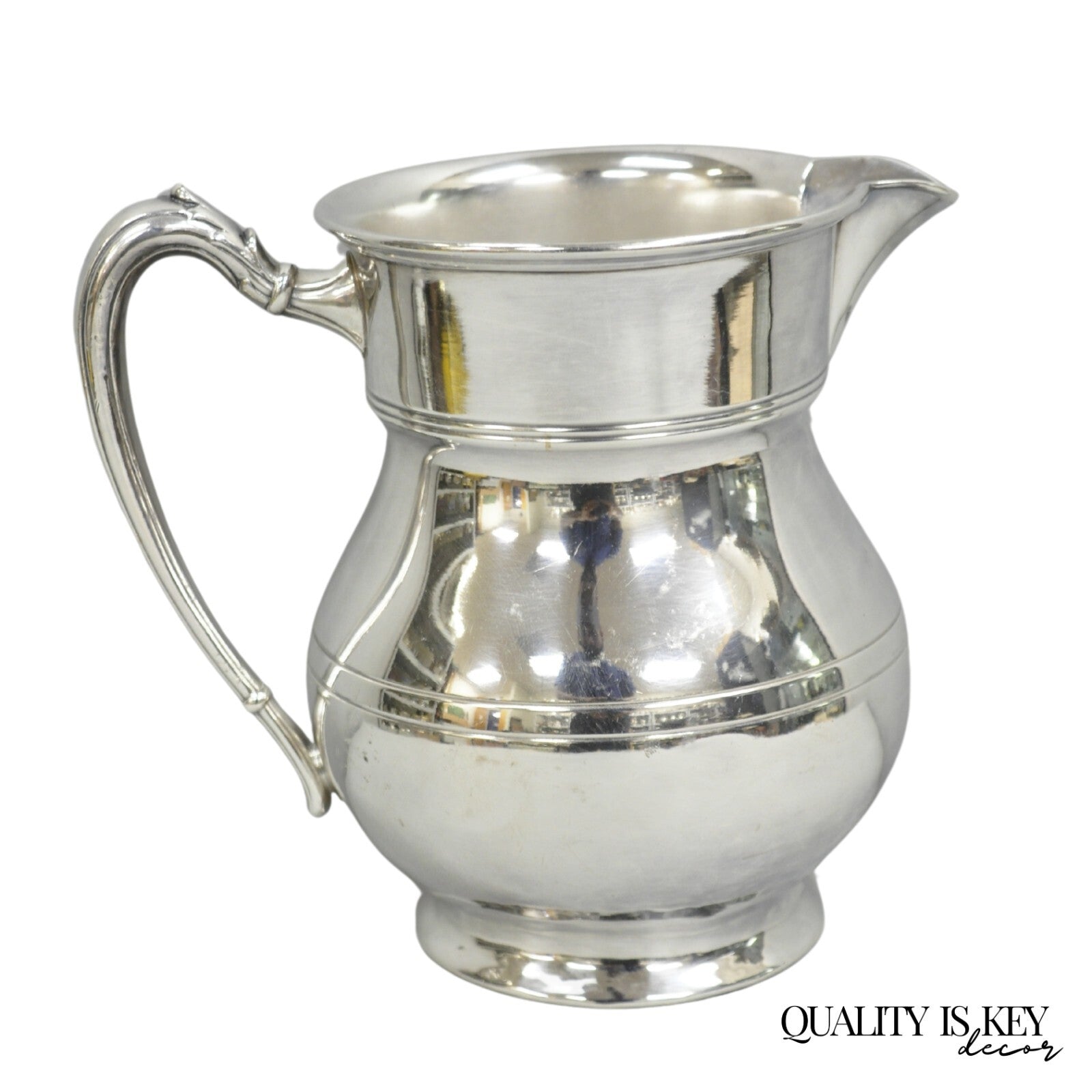 Vintage Victorian Silver Plated Pewter Bulbous Lemondade Water Pitcher