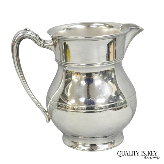 Vintage Victorian Silver Plated Pewter Bulbous Lemondade Water Pitcher