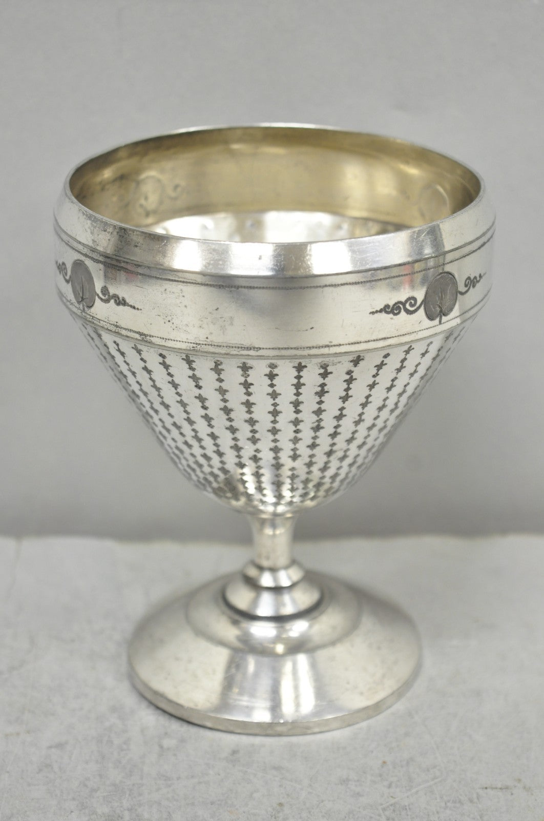 Antique Meriden English Victorian Silver Plated Goblet Cup w/ "H" Monogram