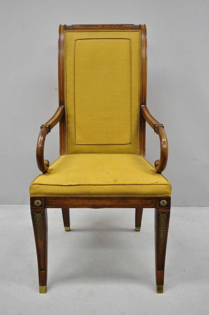 Karges French Regency Style Klismos Saber Leg Walnut Dining Chair - Set of 6