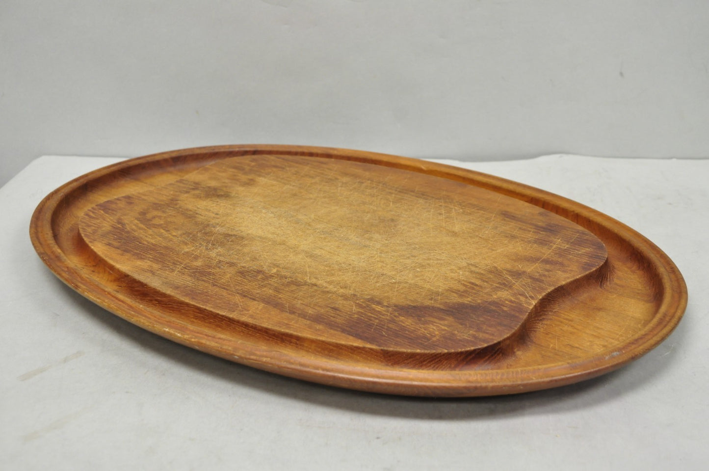 Vintage Mid Century Modern Henning Koppel Georg Jensen Teak Cutting Board Tray