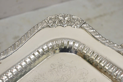 Vintage Victorian Style Silver Plated Twin Handle Ornate 26" Platter Tray