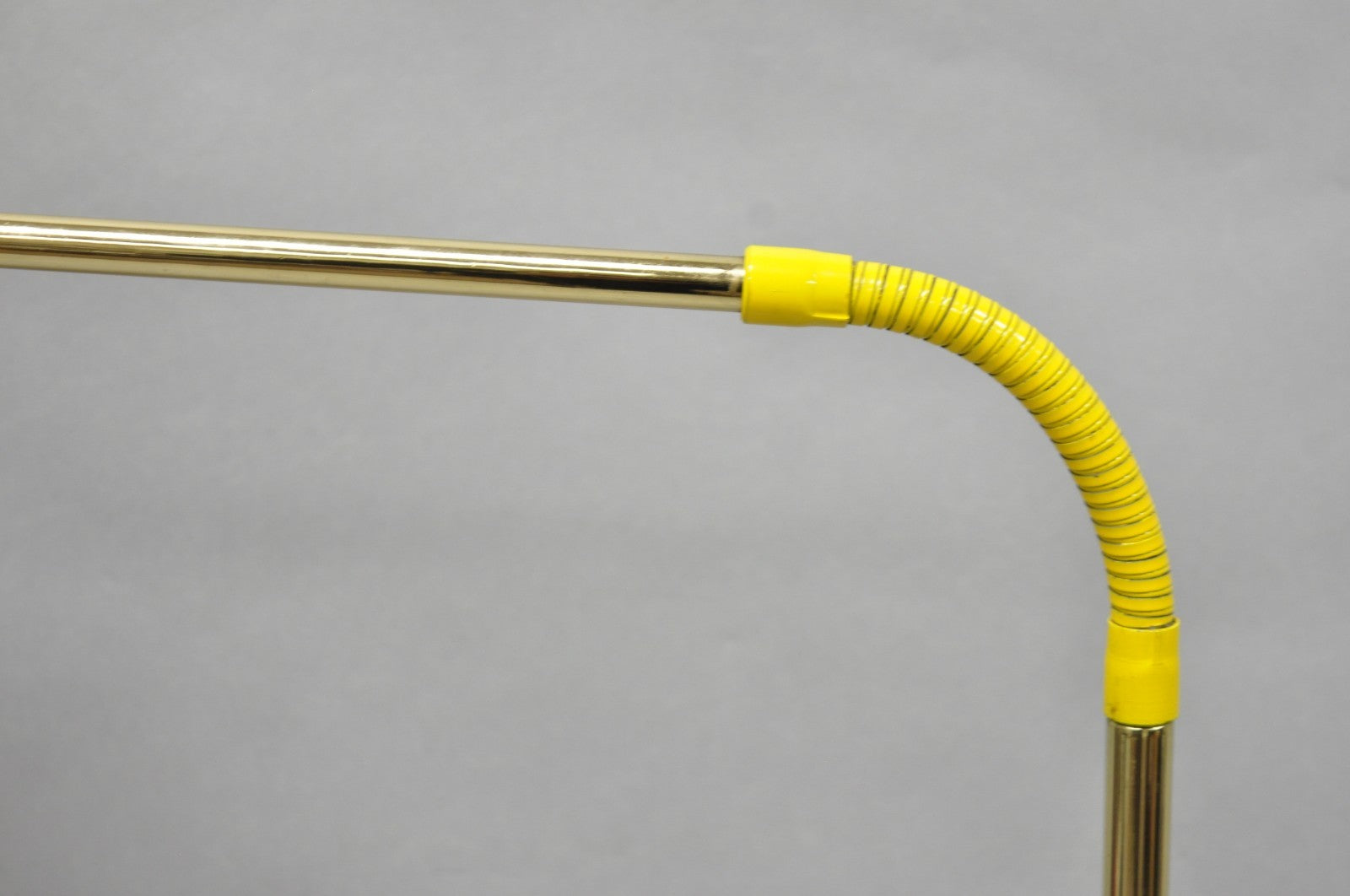 Vintage Mid Century Modern Kurt Versen Style Yellow Gooseneck Saucer Floor Lamp