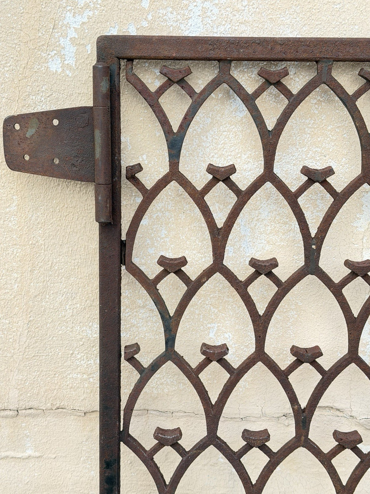 Antique French Art Nouveau Wrought Iron "Repeating Arch" 55x48 Garden Entry Gate
