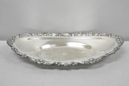 Vintage Victorian Style Silver Plated Oval 13.5" Trinket Serving Dish (C)