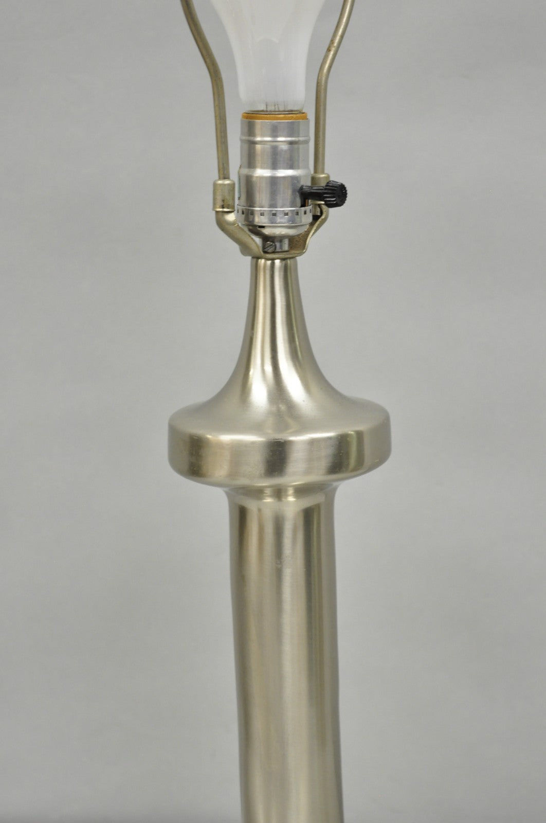 Vintage Mid Century Modern Sculpted Steel Metal "Bishop" Table Lamp by Laurel