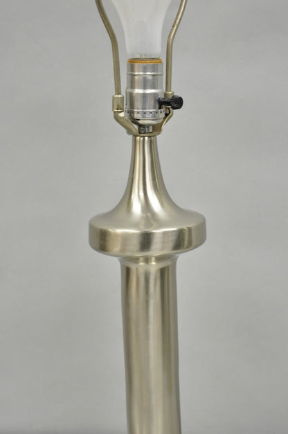 Vintage Mid Century Modern Sculpted Steel Metal "Bishop" Table Lamp by Laurel