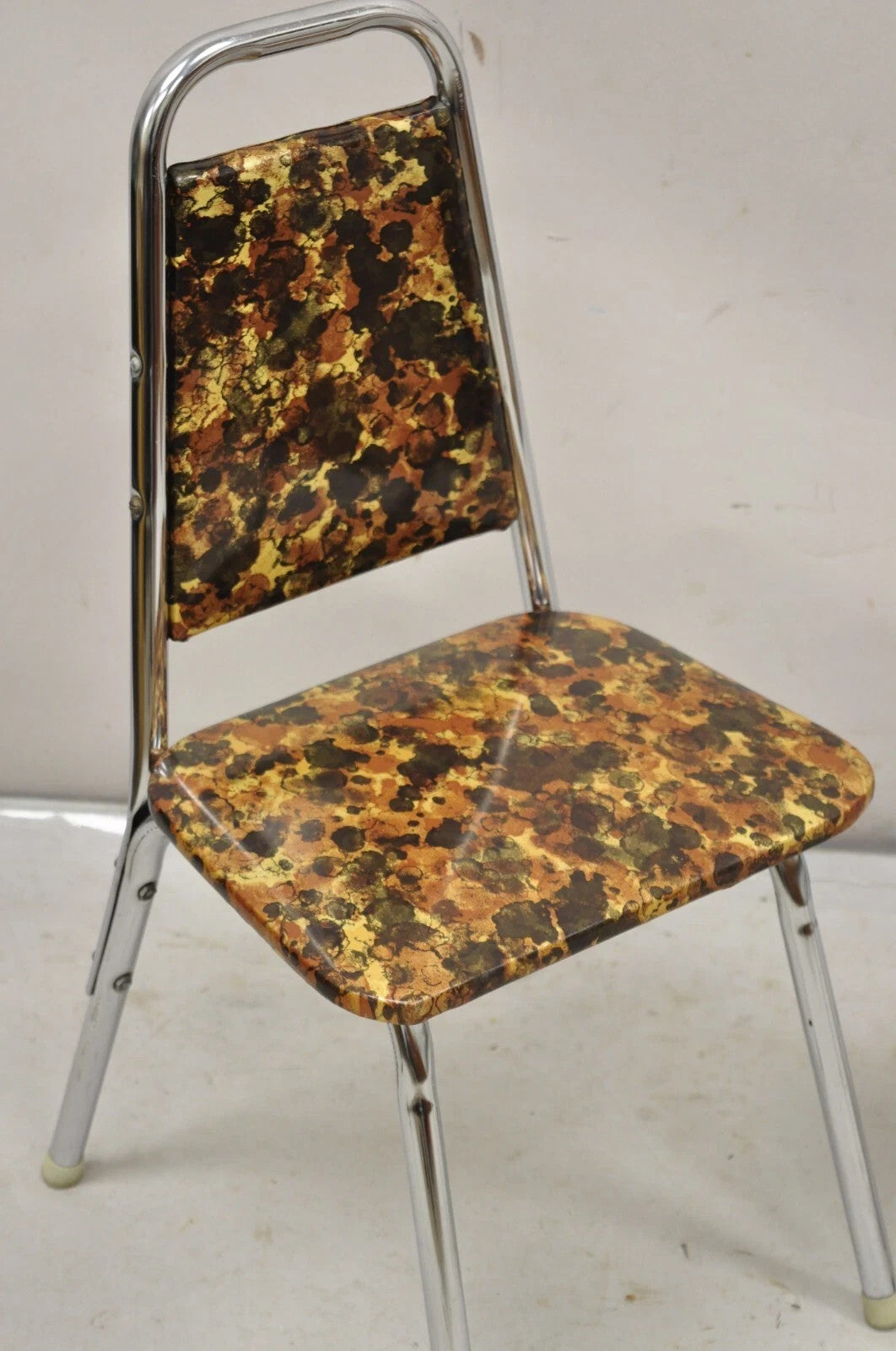 Vintage Children's Small Mid Century Tubular Metal Kitchen Side Chairs - A Pair