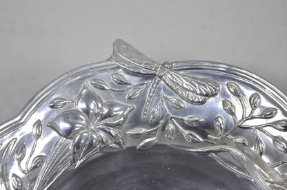 Vintage Lenox Dragonfly & Butterfly Meadow Art Nouveau Cast Aluminum Salad Bowl