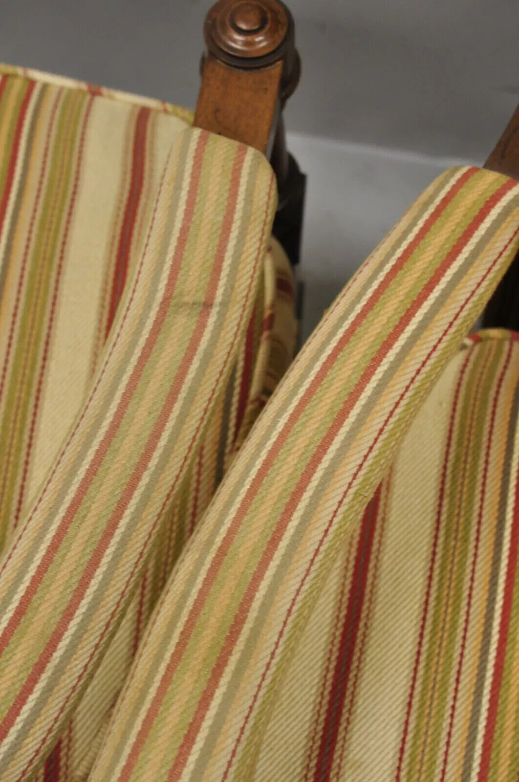 Vintage Hollywood Regency French Style High Back Upholstered Arm Chairs - a Pair