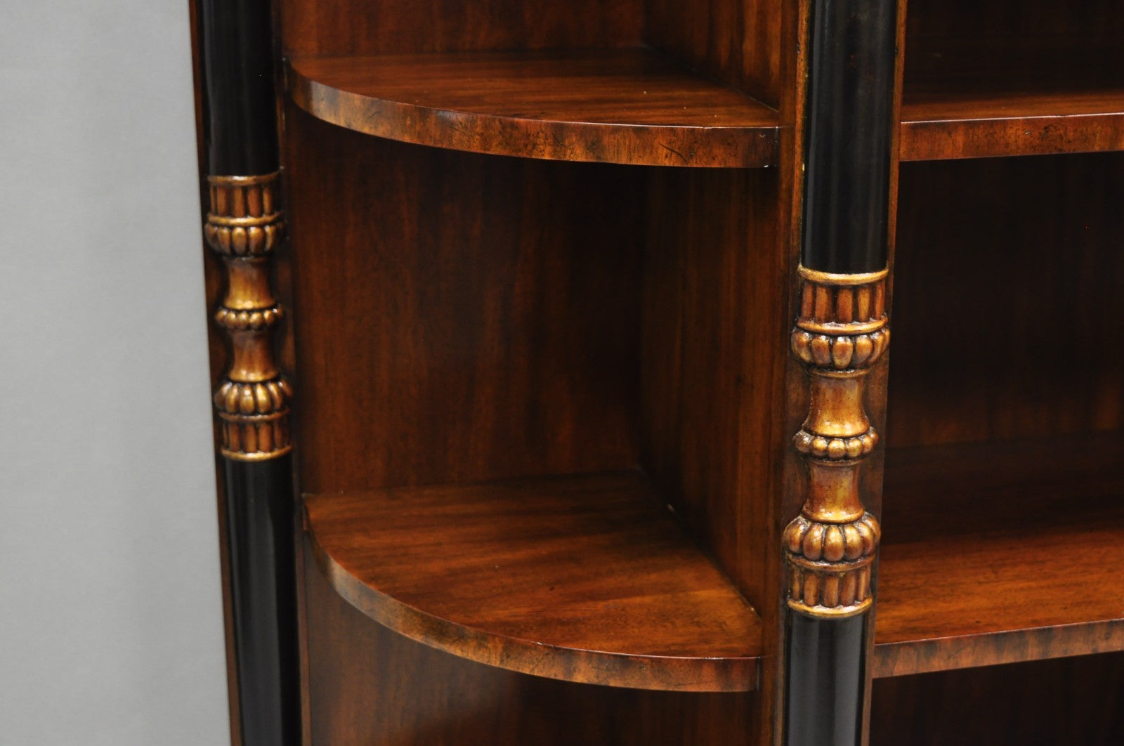 Maitland Smith French Empire Regency Style Mahogany Console Table Bookcase Curio