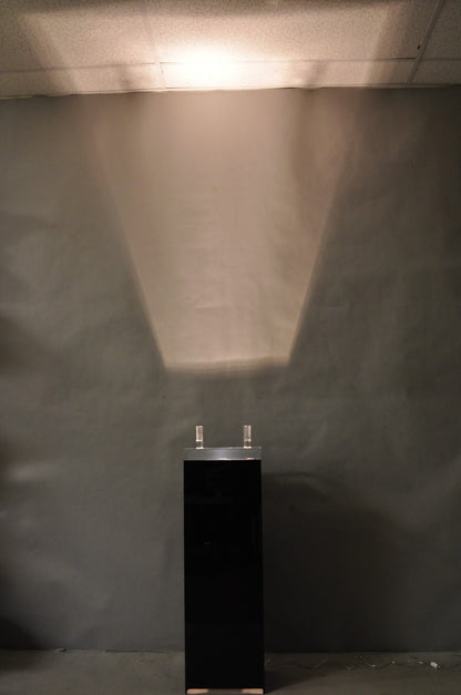 Vintage Mid Century Modern Clear Lucite & Black Acrylic Lighted Pedestal Stand