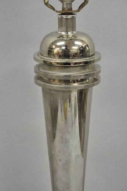 Vintage Frederick Cooper Art Deco Style Chrome "Atomic" Steel Table Lamp