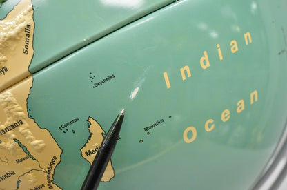 Vintage Nystrom 16" Large Sculptural Relief Classroom Double Axis World Globe