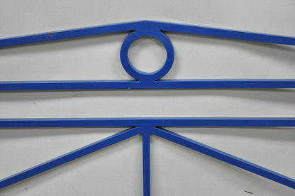Vintage Italian Neoclassical Wrought Iron & Brass X-Frame King Sz Bed Headboard